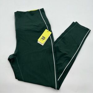 All in‎ motion everyday soft high rise 7/8 SZ XXL. Green w/ white strip. brushed